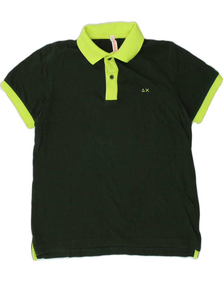 SUN68 Boys Polo Shirt 9-10 Years Green Cotton | Vintage Sun68 | Thrift | Second-Hand Sun68 | Used Clothing | Messina Hembry 