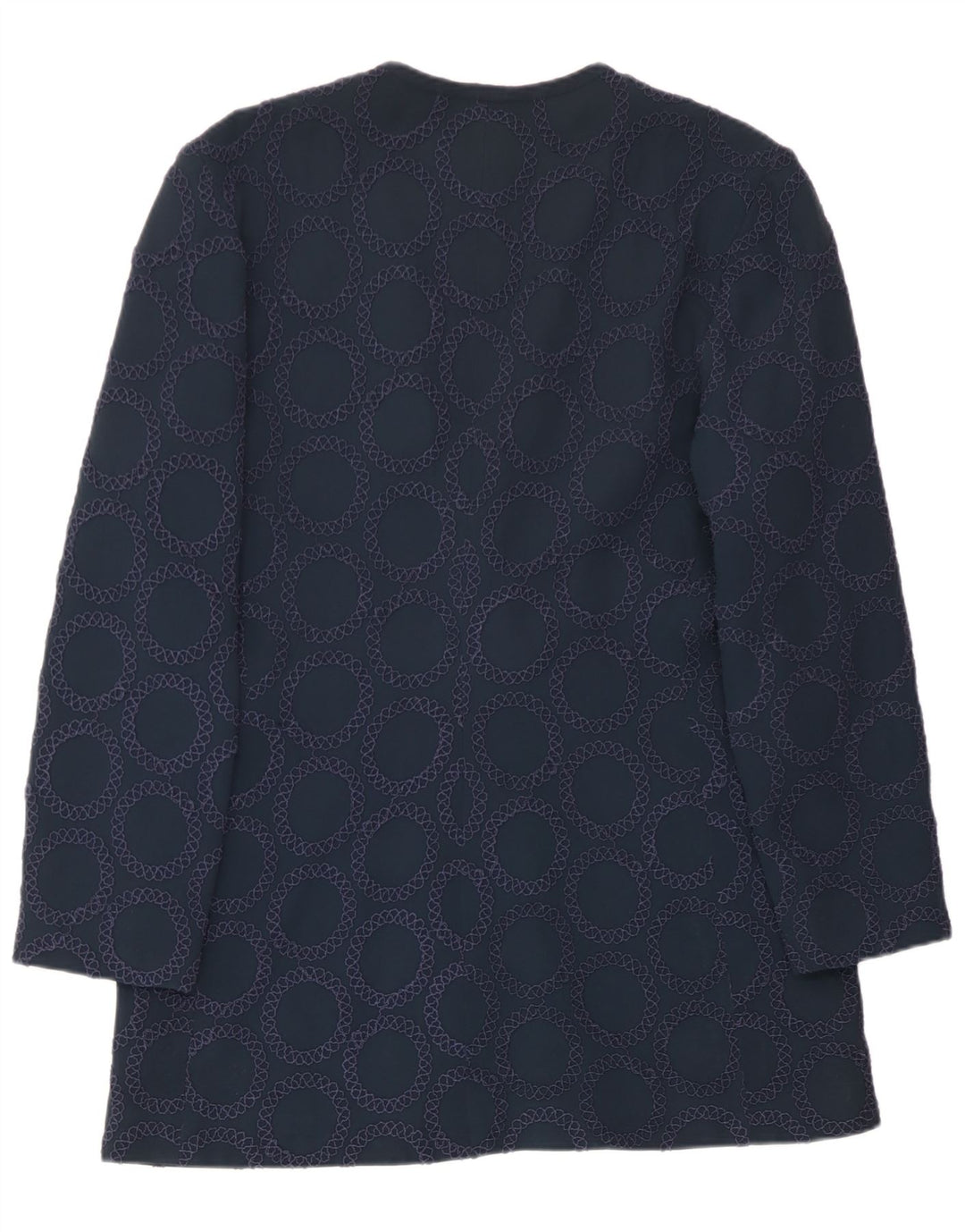 Gai Mattiolo Dame Front Tie Blazer Jacket IT 50 XL Navy Blue Geometric