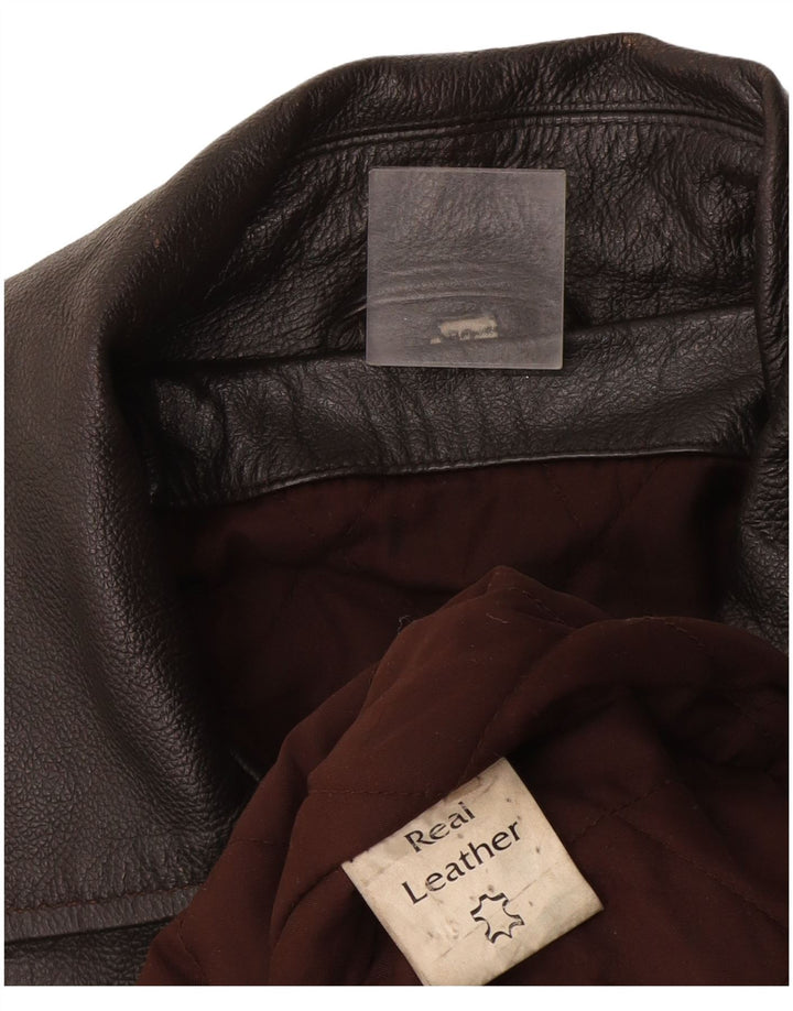 Vintage herre læderjakke EU 52 XL brunt læder