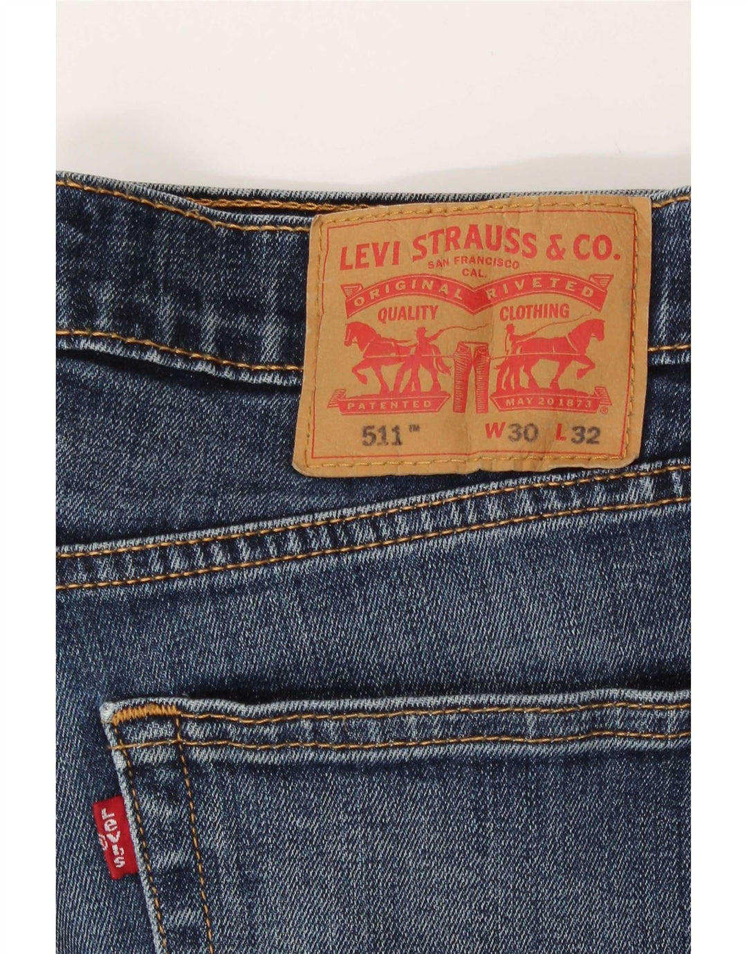 Levi's Herre 511 Distressed Slim Jeans W30 L29 Blå Bomuld
