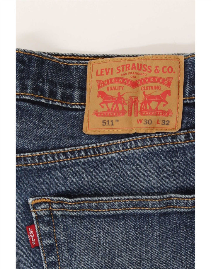 Levi's Herre 511 Distressed Slim Jeans W30 L29 Blå Bomuld