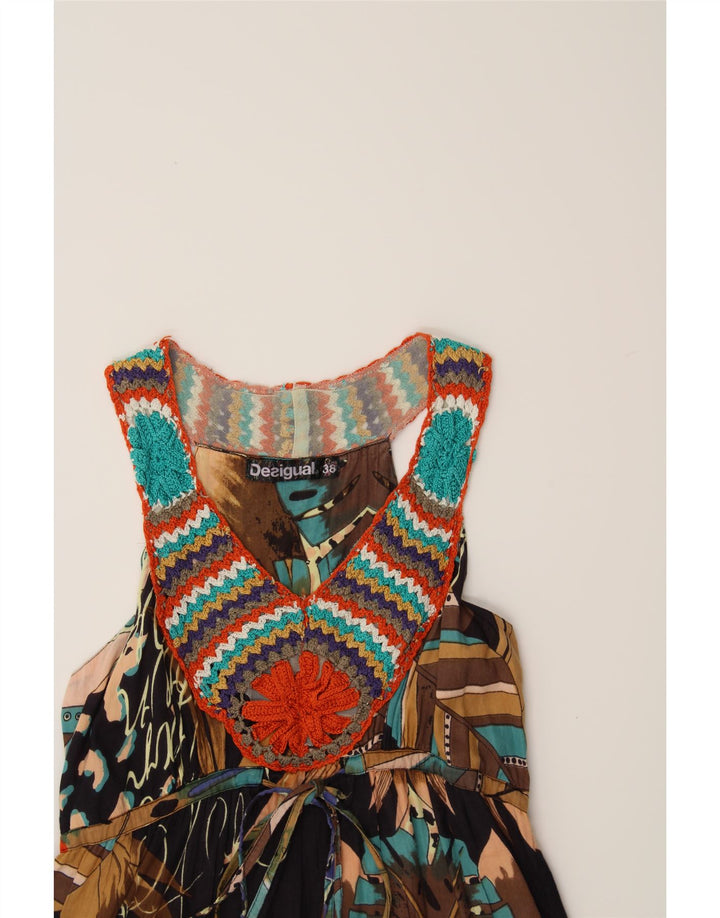 DESIGUAL Womens Graphic A-Line Dress EU 38 Medium Multicoloured Floral Vintage Desigual and Second-Hand Desigual from Messina Hembry 