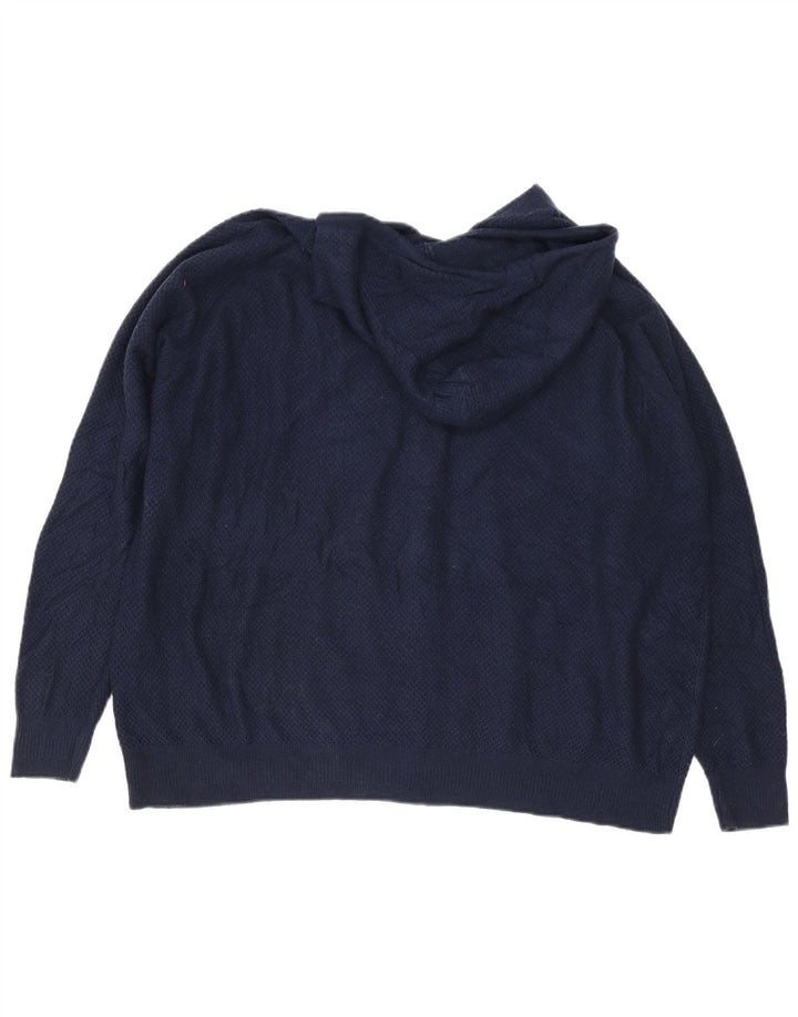 Marks & Spencer Herre Zip Neck Jumper Sweater XL Navy Blue Viscose