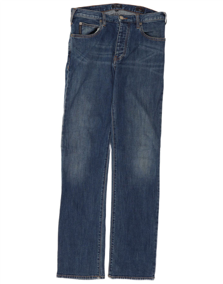 Armani Straight Jeans til mænd W30 L32 Blå Bomuld