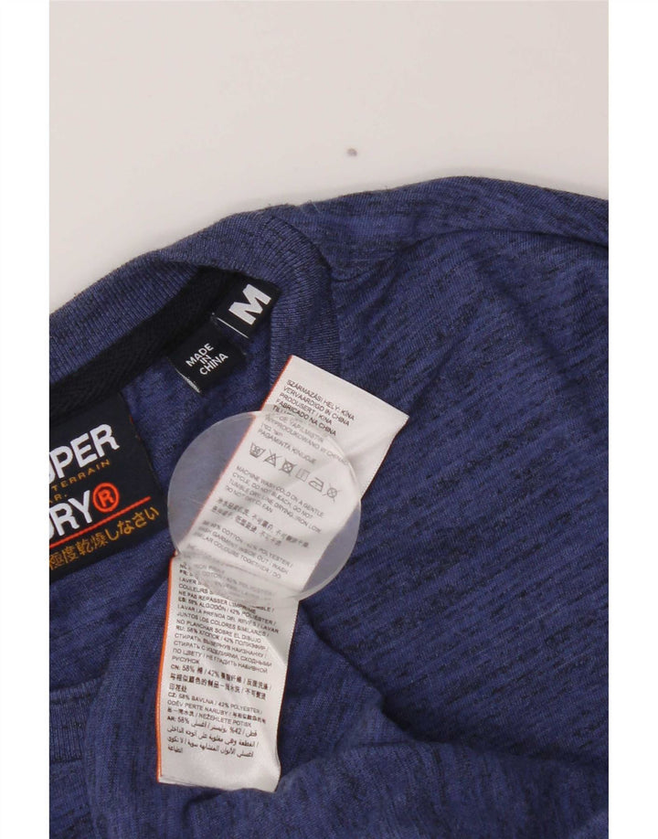 Superdry Herre Regular Grafisk T-shirt Top Medium Blue Flecked Bomuld