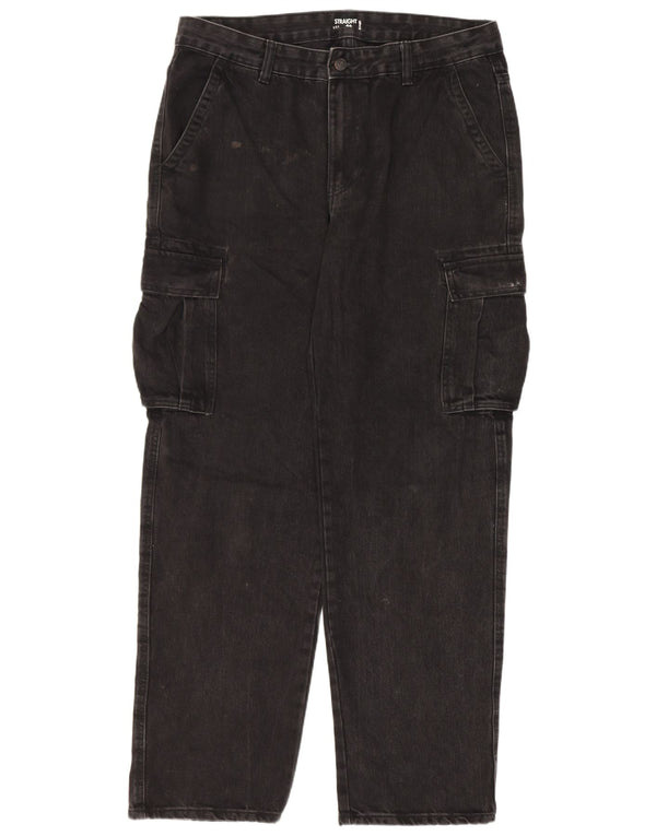 Kiabi Herre Cargo Straight Jeans IT 50 Large W34 L31 Sort