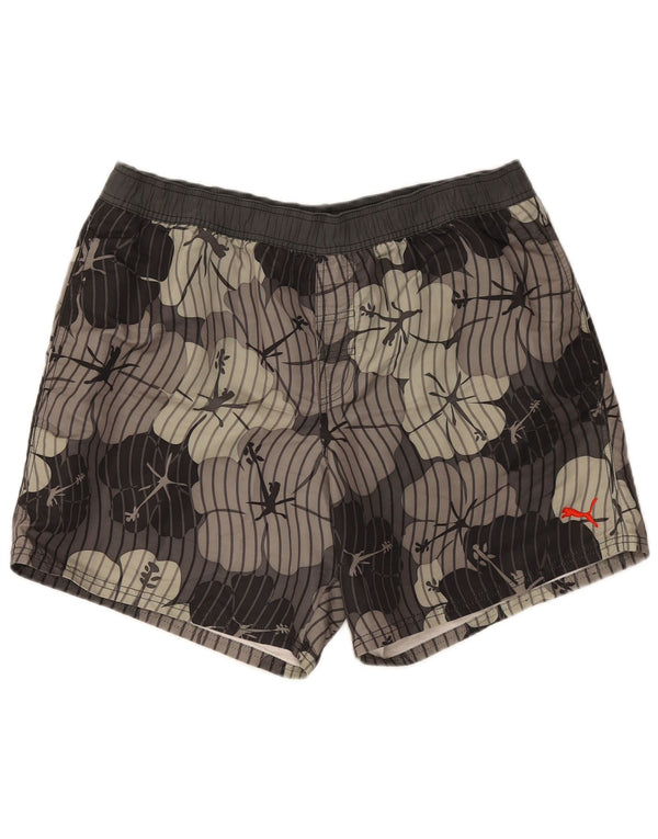 Puma Badeshorts til mænd, store grå blomster