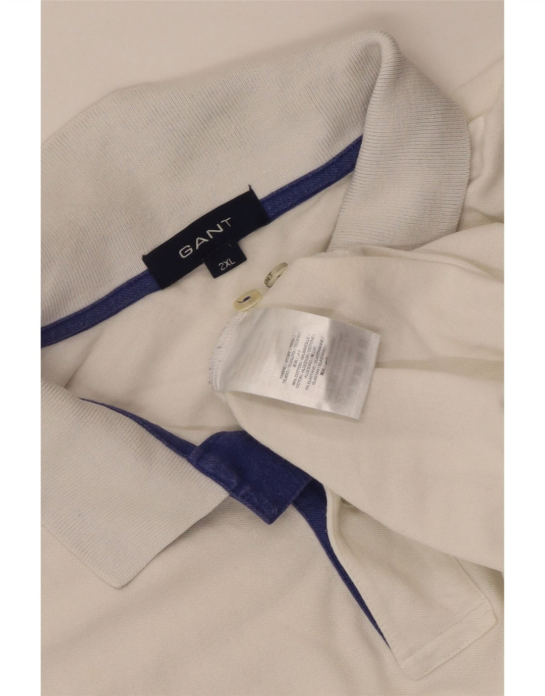 Gant Polo Shirt til mænd 2XL Hvid bomuld Classic