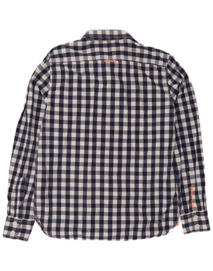 Superdry herreskjorte 2XL marineblå Gingham bomuld