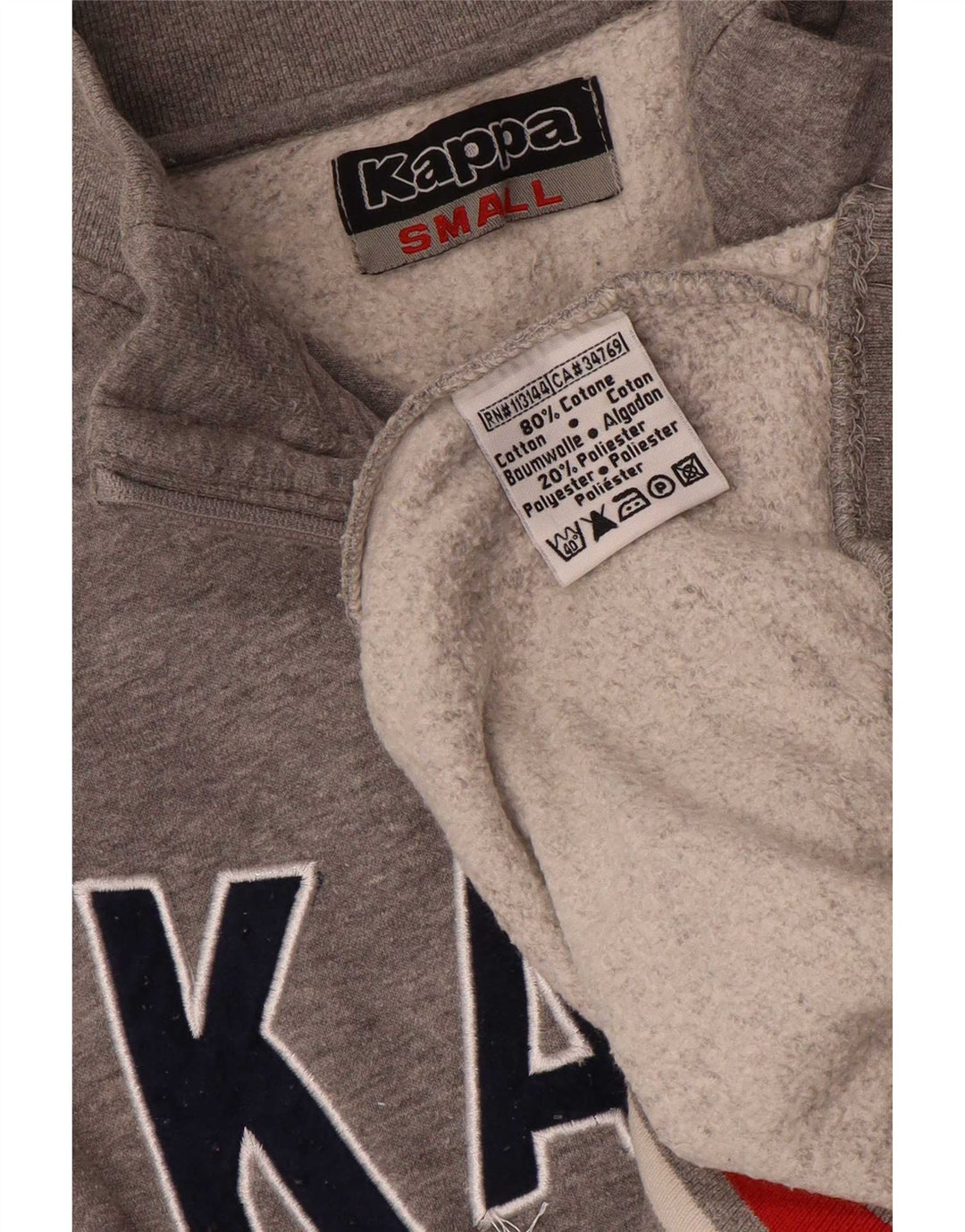 Kappa Dame Grafisk Sweatshirt Jumper UK 10 Small Grey Colourblock