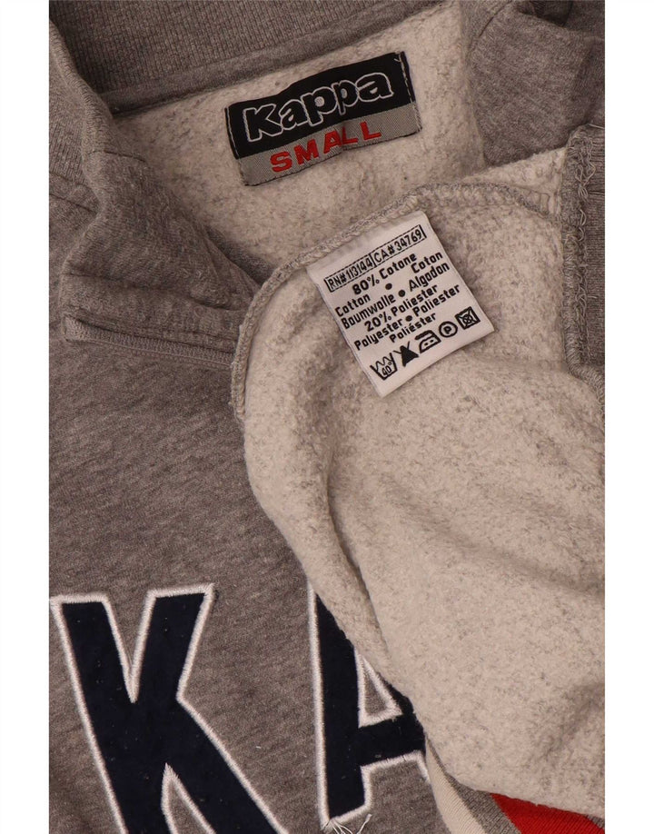 Kappa Dame Grafisk Sweatshirt Jumper UK 10 Small Grey Colourblock