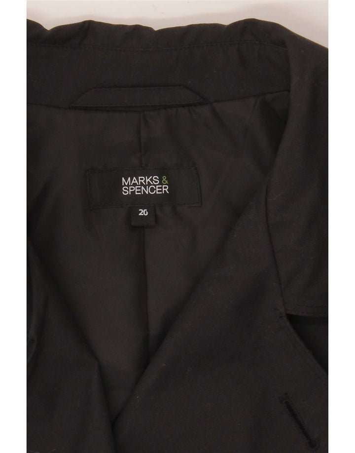 Marks & Spencer Trench Coat til kvinder UK 20 2XL Sort Polyester