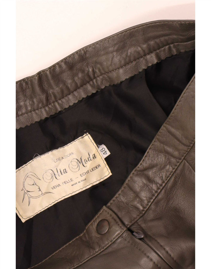 Vintage lædernederdel til kvinder W30 medium brun