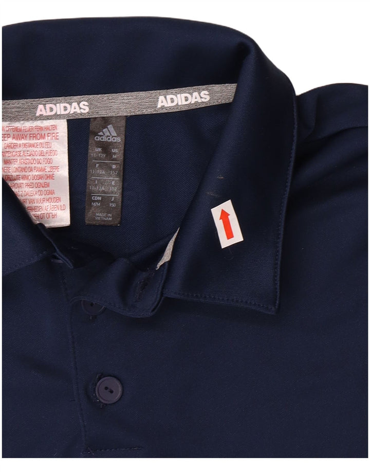 ADIDAS drenge poloskjorte 11-12 år marineblå polyester
