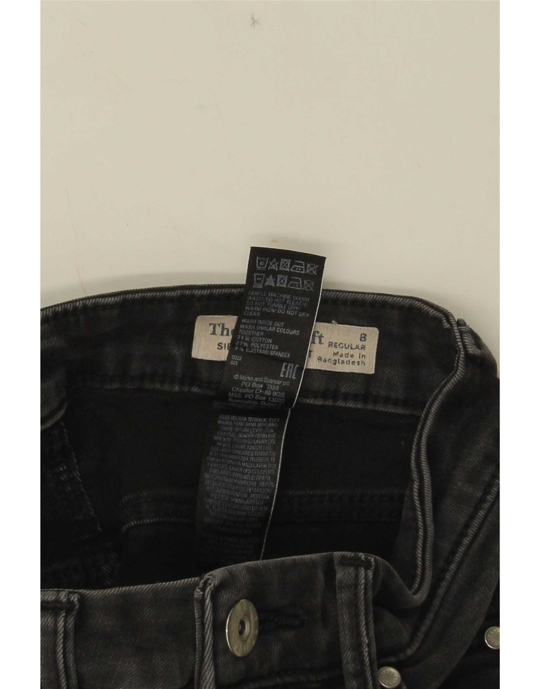 Marks & Spencer Dame Sienna Straight Jeans UK 8 Small W24 L30 Grå