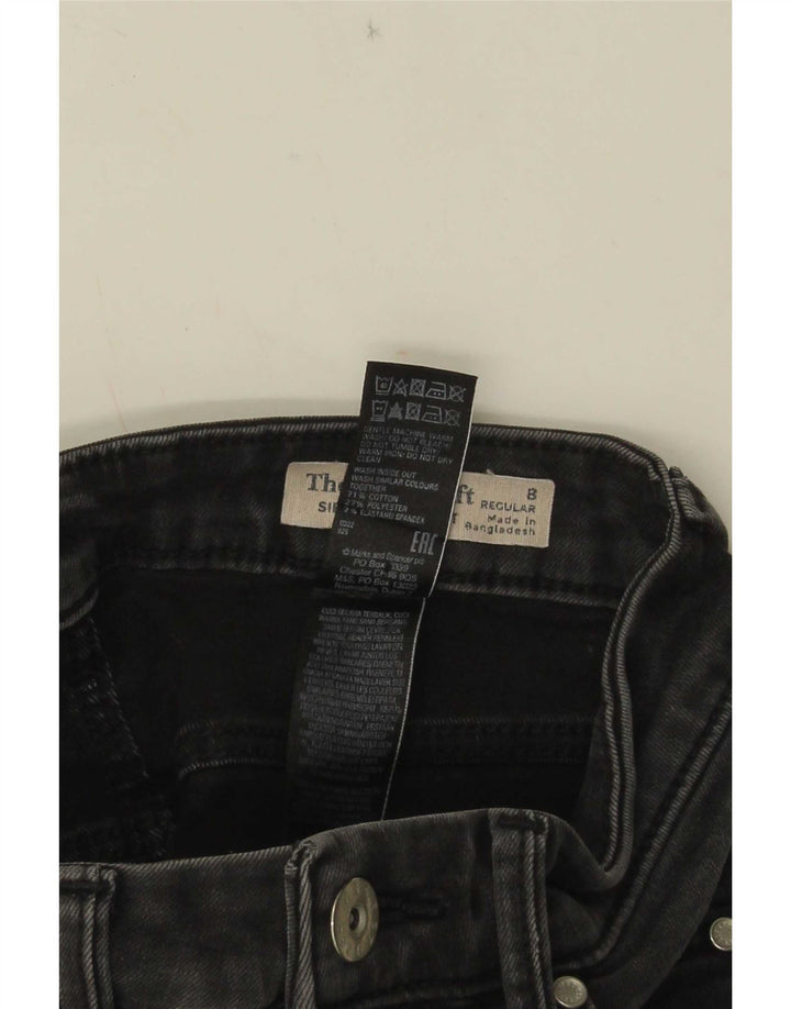 Marks & Spencer Dame Sienna Straight Jeans UK 8 Small W24 L30 Grå