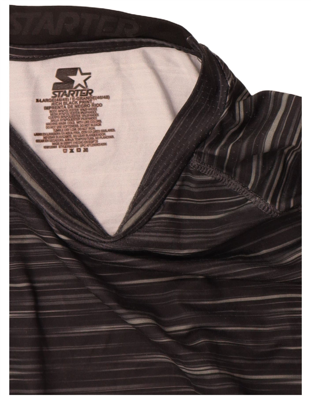 Starter Herre Top Langærmet UK 46/48 XL Sort Nålestribet Polyester