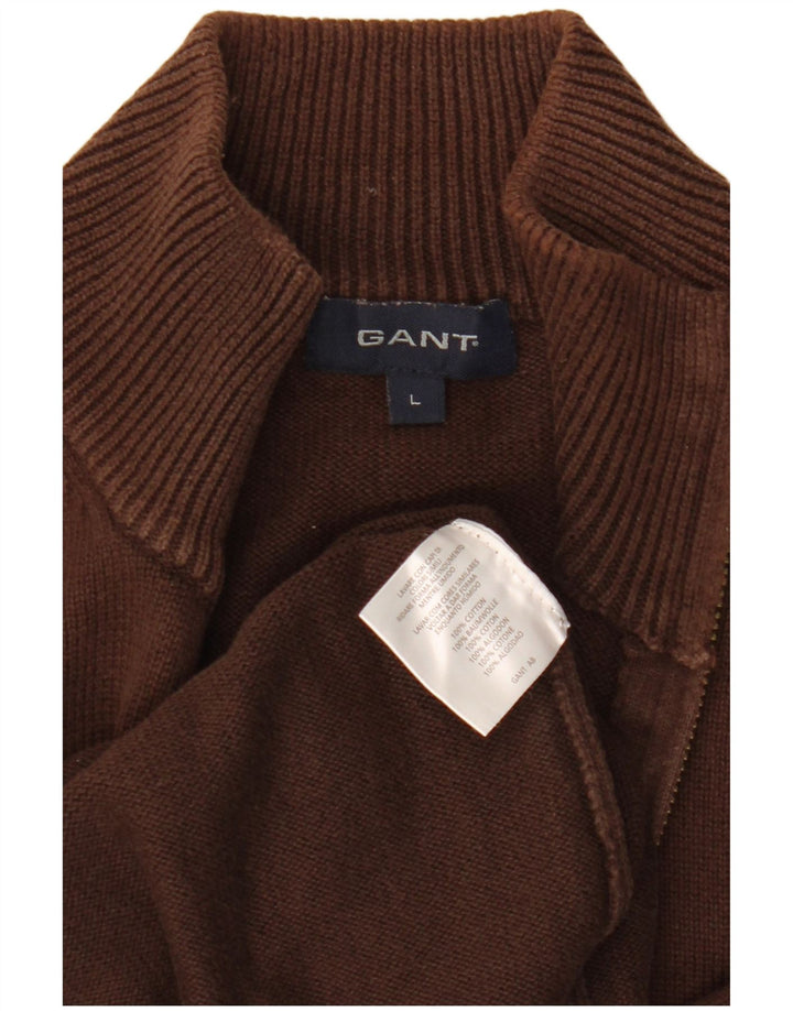 Gant herre cardigan sweater Stor brun bomuld