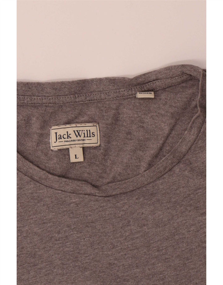 Jack Wills Herre Grafisk T-Shirt Top Stor Grå Bomuld