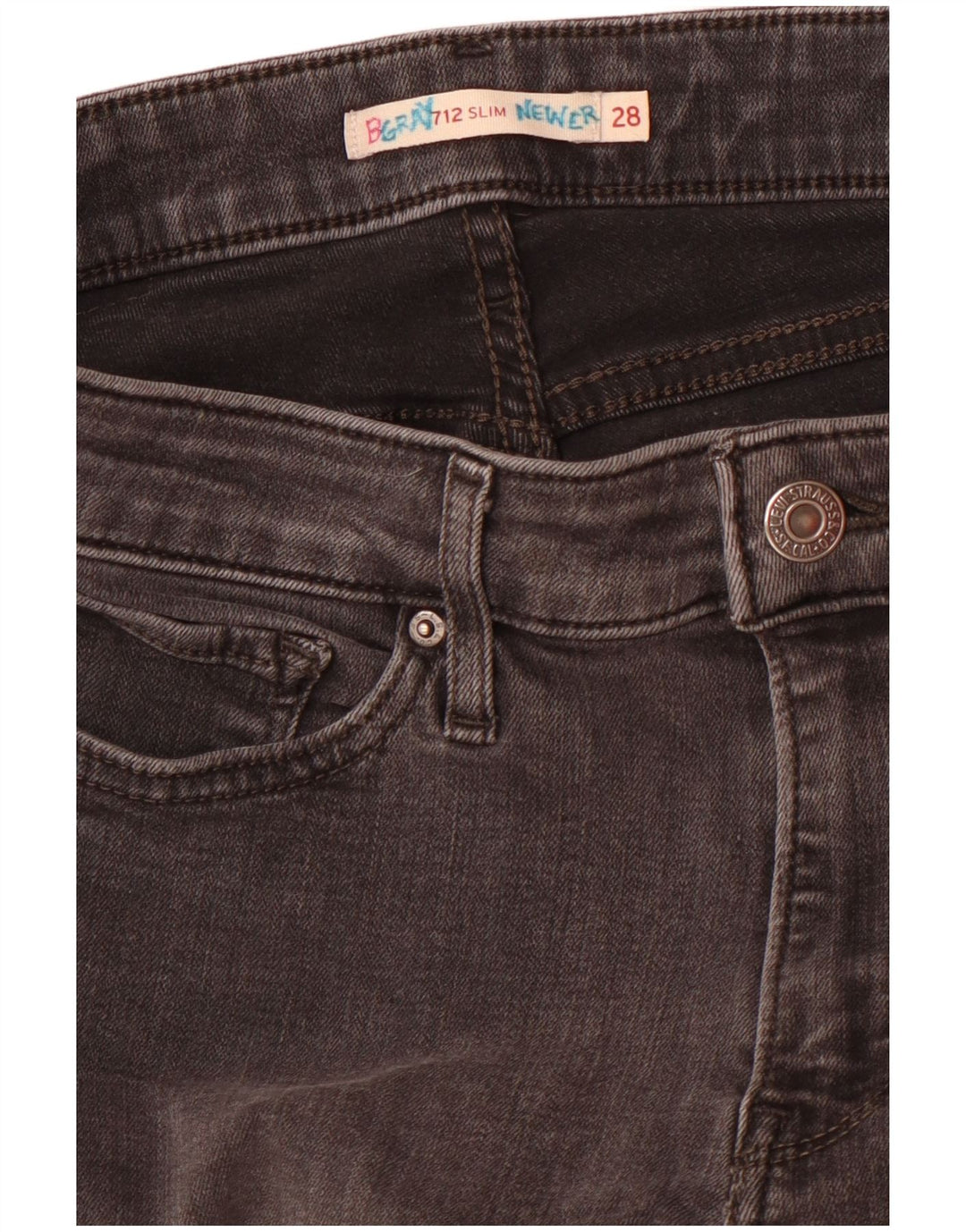 Levi's Dame 712 Slim Jeans W28 L30 Grå