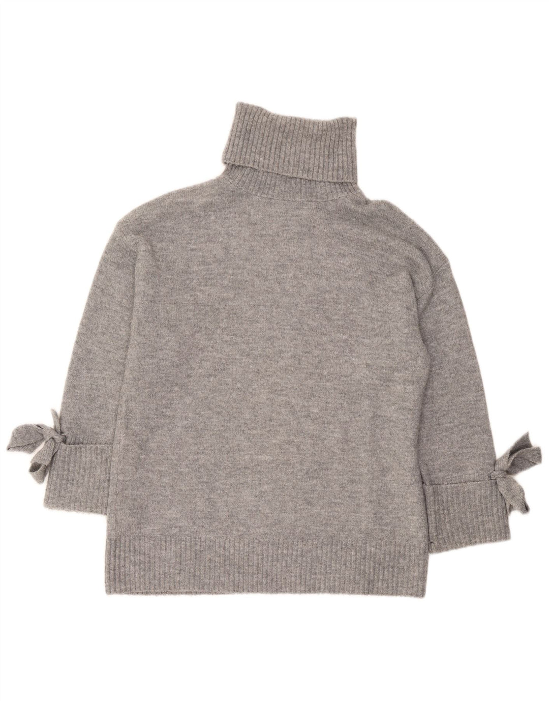 Zara Dame Oversized Roll Neck Jumper Sweater UK 10 Small Grey Flecked