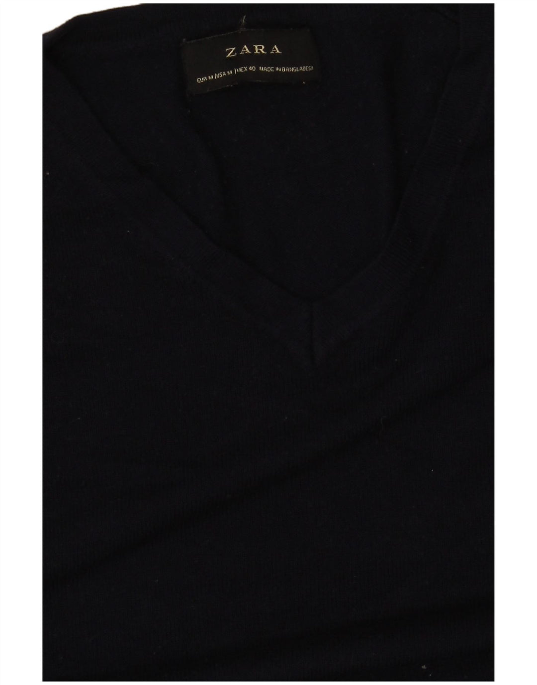 Zara Dame V-hals sweater UK 14 Medium Navy Blue