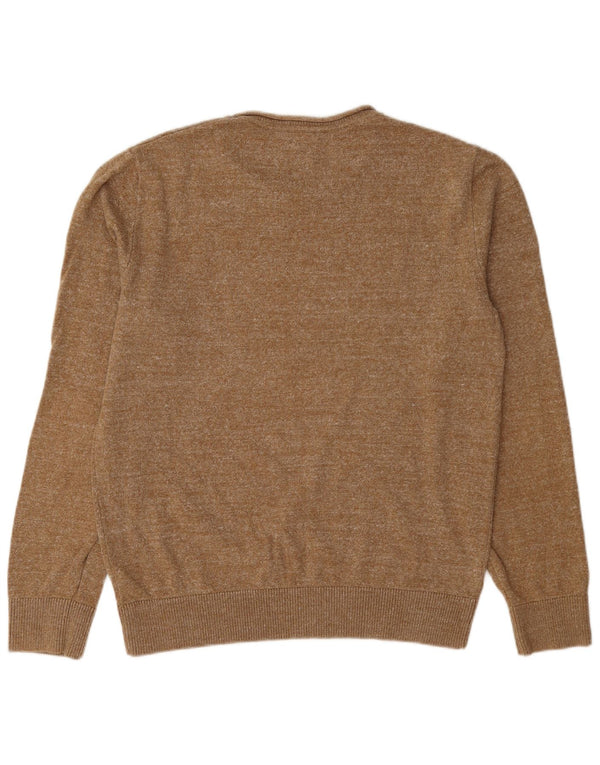Gap Herre Boat Neck Jumper Sweater Medium Beige Flecked Bomuld