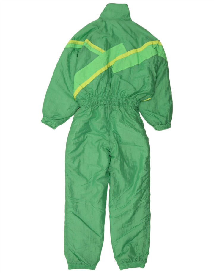 Vintage Dame Ski Jumpsuit UK 14 Large Green Colourblock