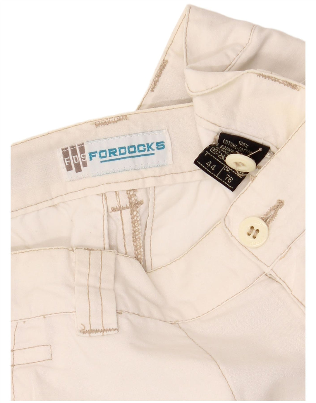 Fordocks Dame Cargo Bermuda Shorts IT 44 Medium W30 Off White Bomuld