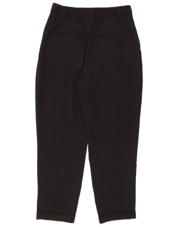Zara Womens High Waist Tapered Casual Trousers Small W26 L25 Black