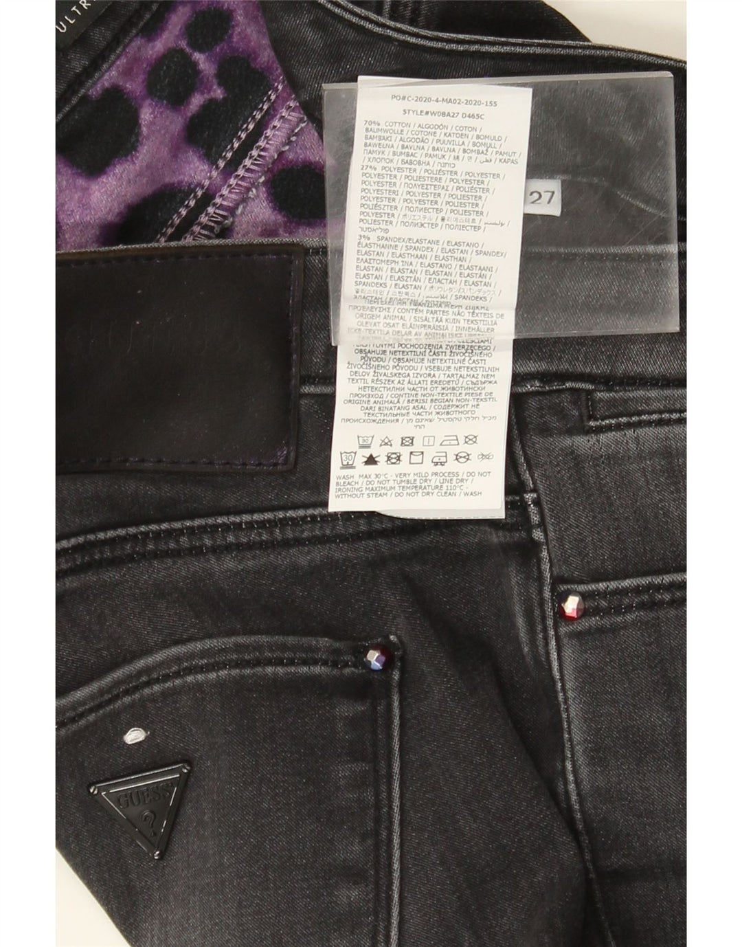 Guess Dame Skinny Jeans W27 L30 Grå Bomuld
