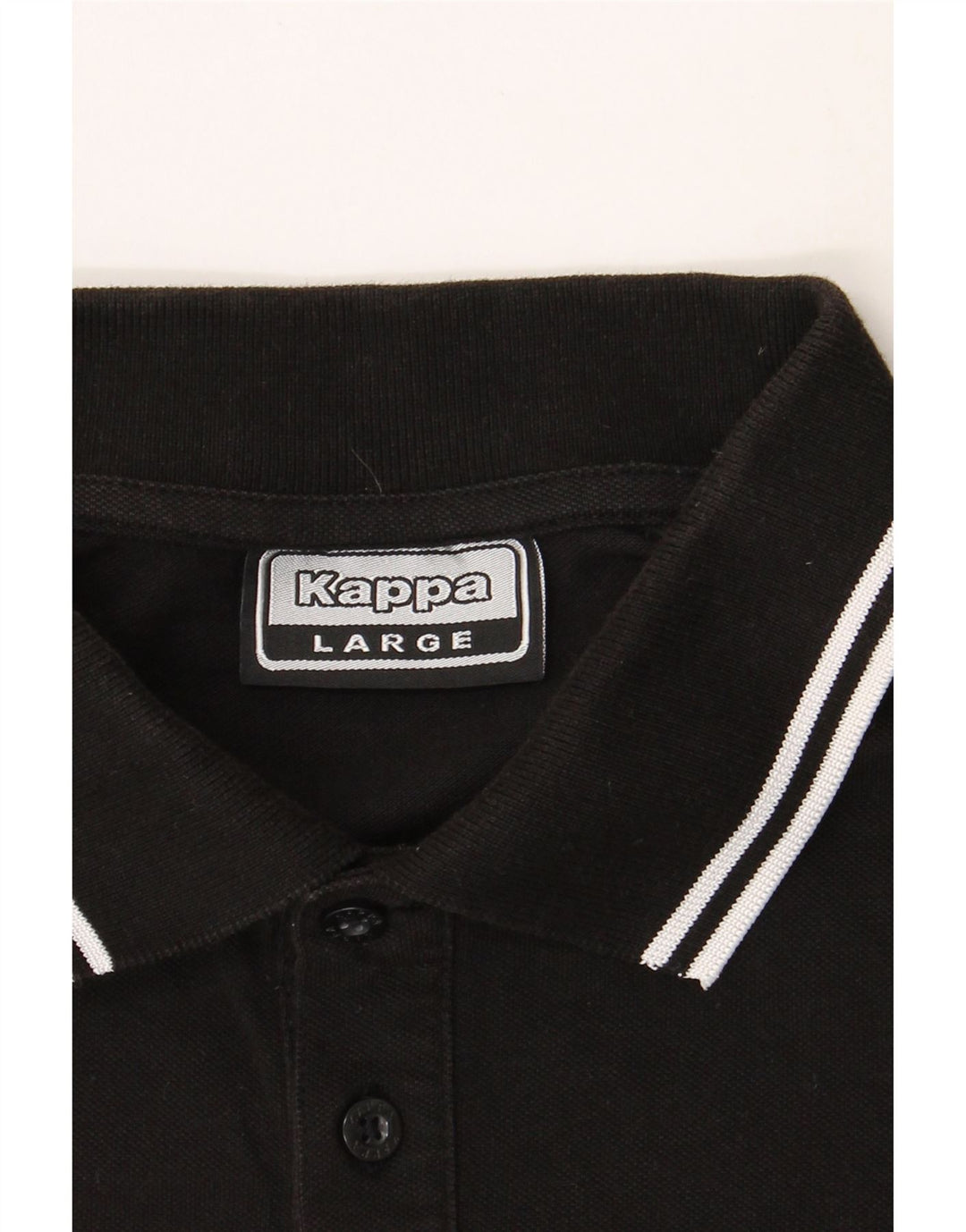 KAPPA Mens Polo Shirt Large Black Cotton Vintage Kappa and Second-Hand Kappa from Messina Hembry 