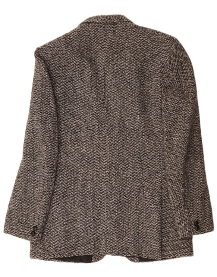 Harris Tweed Herre 2-knaps blazerjakke UK 40 Stor grå uld