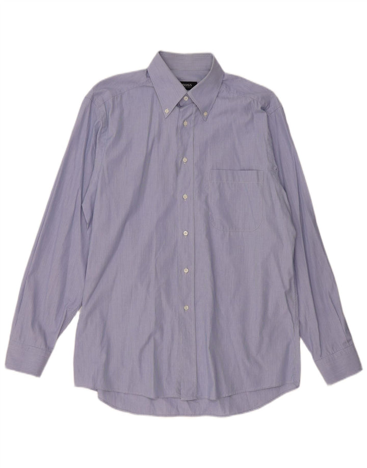 Hugo Boss Herreskjorte Medium Blue Pinstripe Bomuld