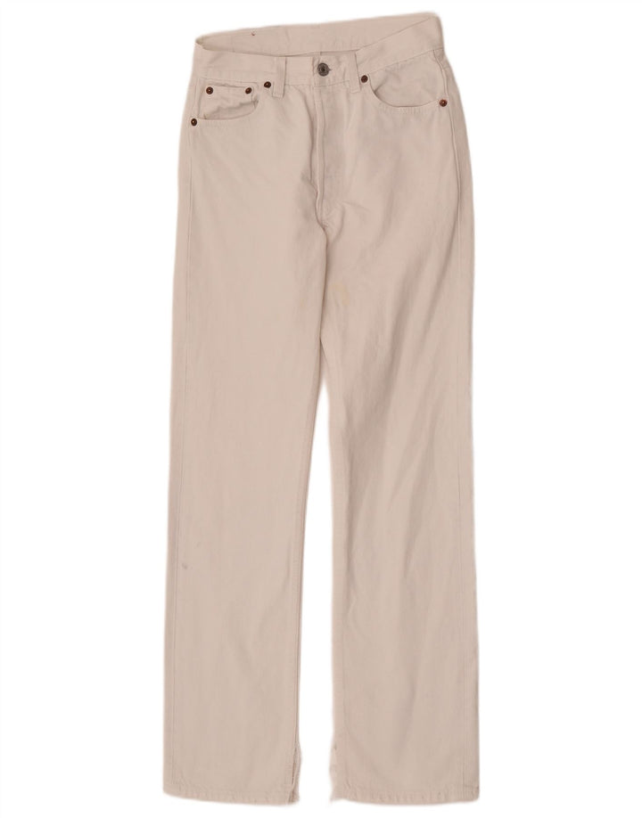 Levi's Dame 501 Straight Jeans W28 L32 Hvid Bomuld