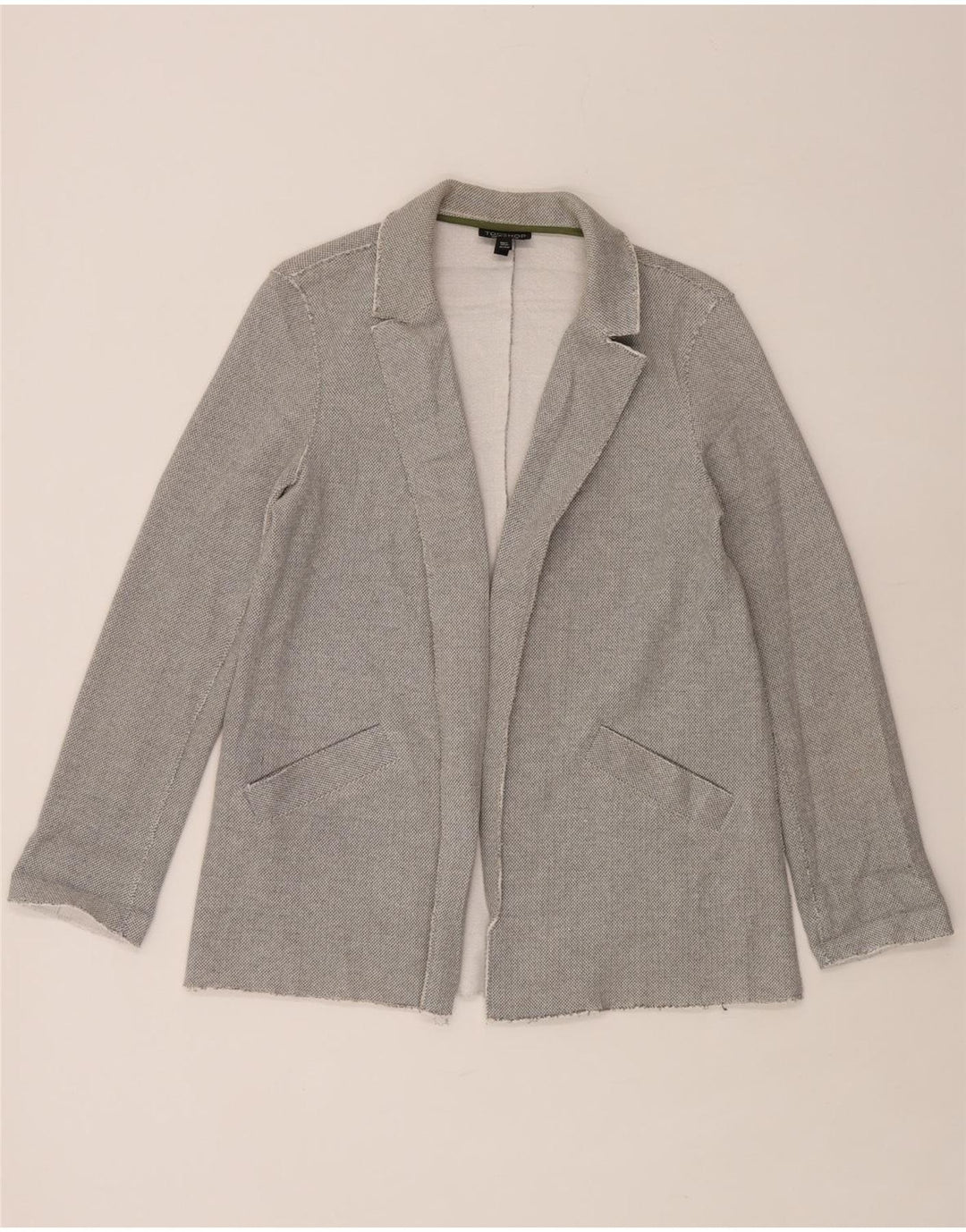 Topshop Dame Cardigan Sweater UK 12 Medium Grey Flecked Bomuld