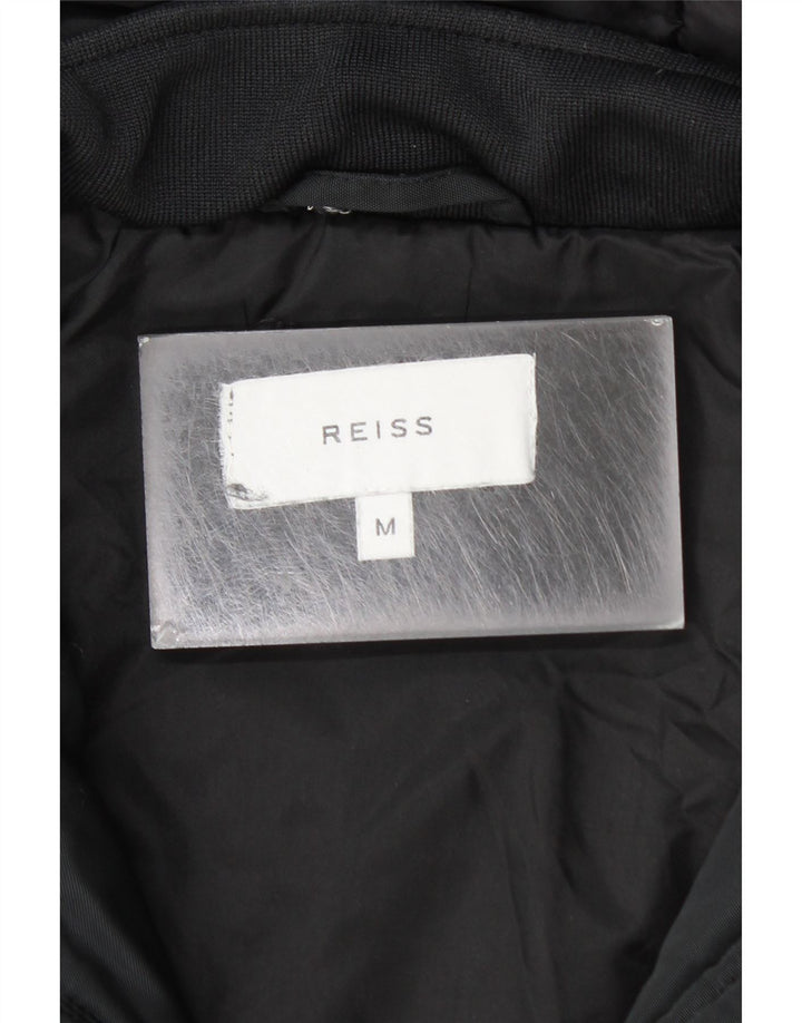 Reiss Herre Hooded Windbreaker Jacket UK 38 Medium Black Bomuld