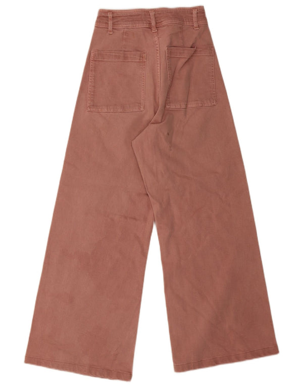 Zara Womens High Rise Wide Leg Jeans EU 38 Small W28 L28 Pink