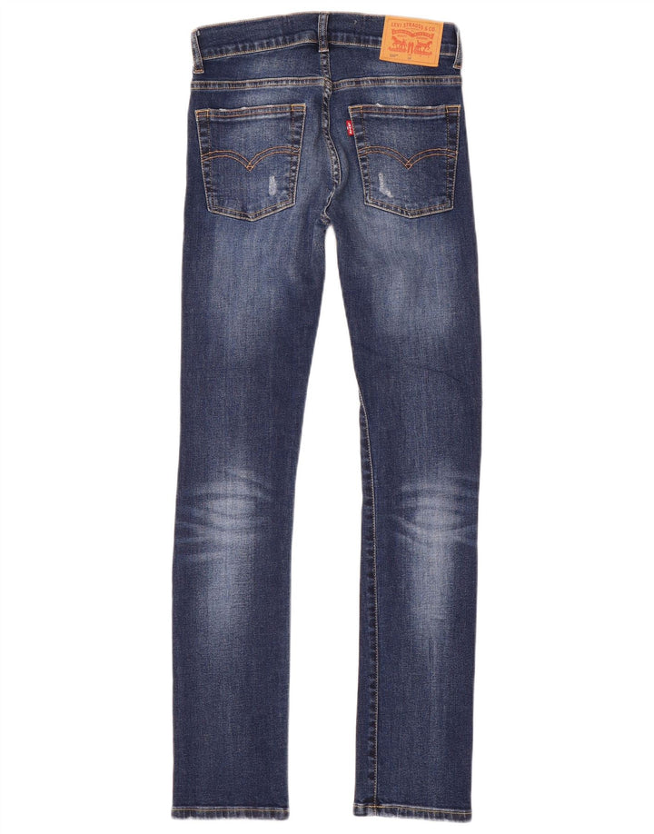 LEVI'S Boys 510 Distressed Skinny Jeans 11-12 år W26 L30 Blue Cotton