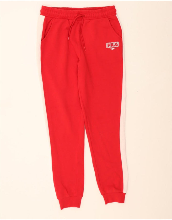FILA Mens Tracksuit Trousers Joggers Small  Red Colourblock Cotton Vintage Fila and Second-Hand Fila from Messina Hembry 