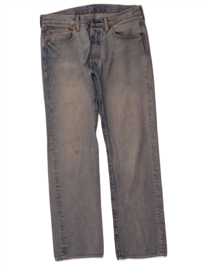LEVI'S Herre 501 Straight Jeans W32 L30 Blå Bomuld