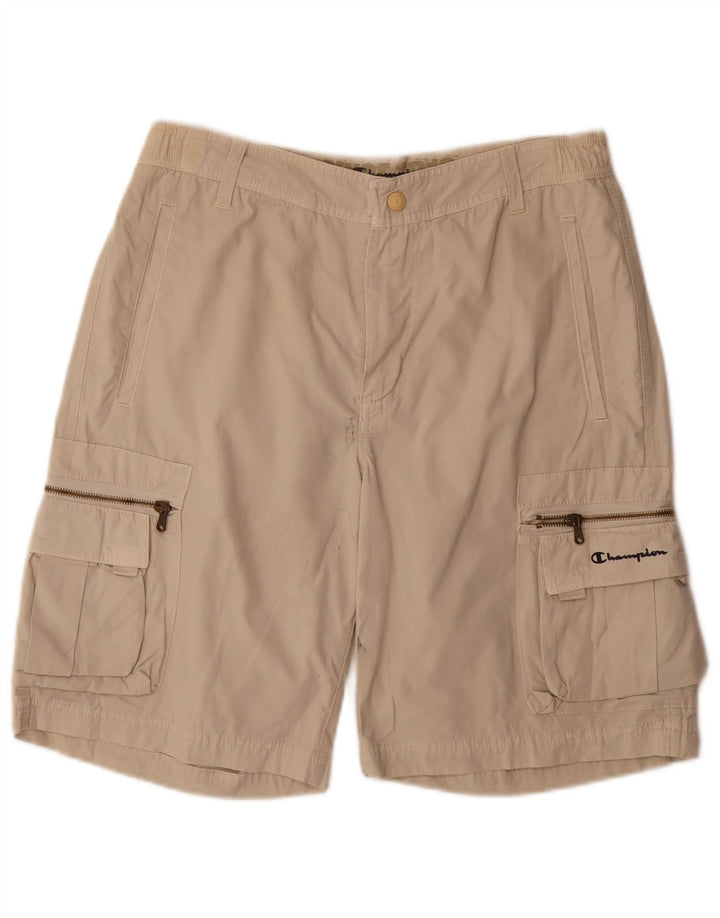 CHAMPION Mens Cargo Shorts Small W29 Beige Cotton