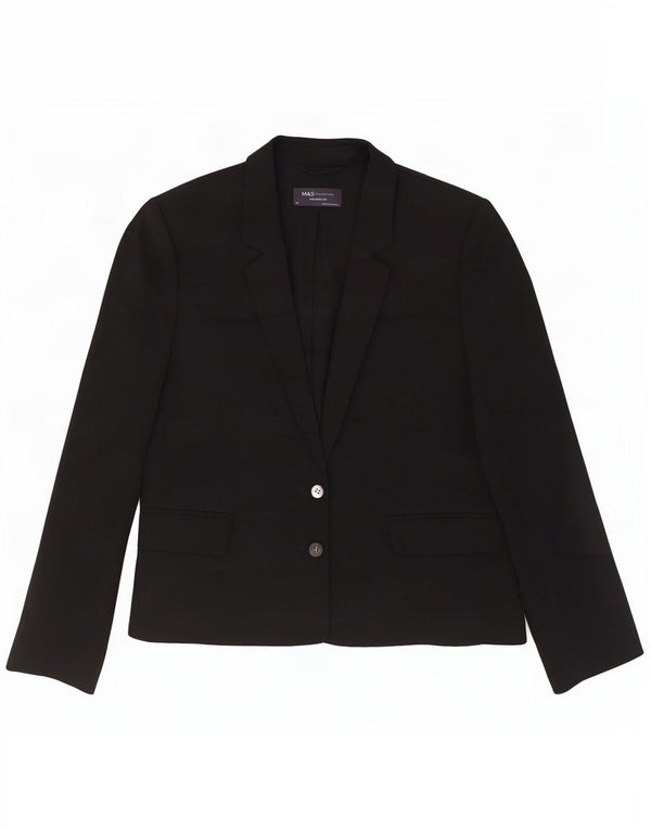 Marks & Spencer Dame Skræddersyet Fit Blazer Jacket UK 14 Medium Black