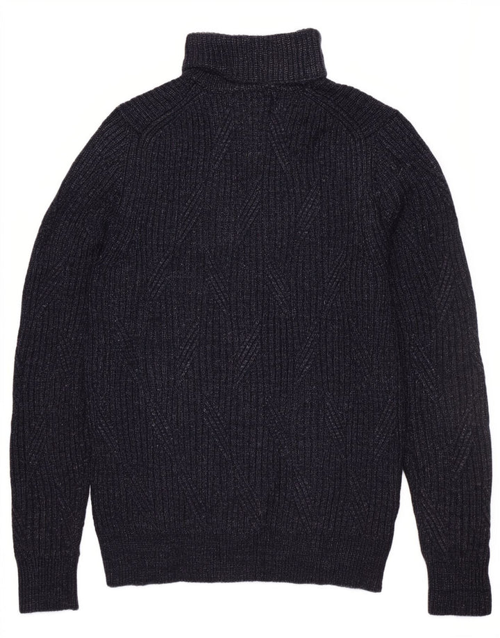 Marks & Spencer Herre Rullehals sweater Medium Navy Blue Flecked