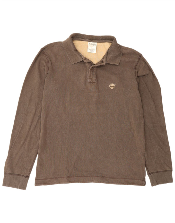 Timberland Herre langærmet Regular Fit Rugby Polo Shirt Medium Brun