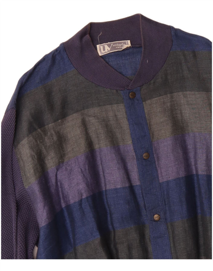 Umberto Vallati Bomberjakke til mænd UK 38 Medium Flerfarvet Stribet