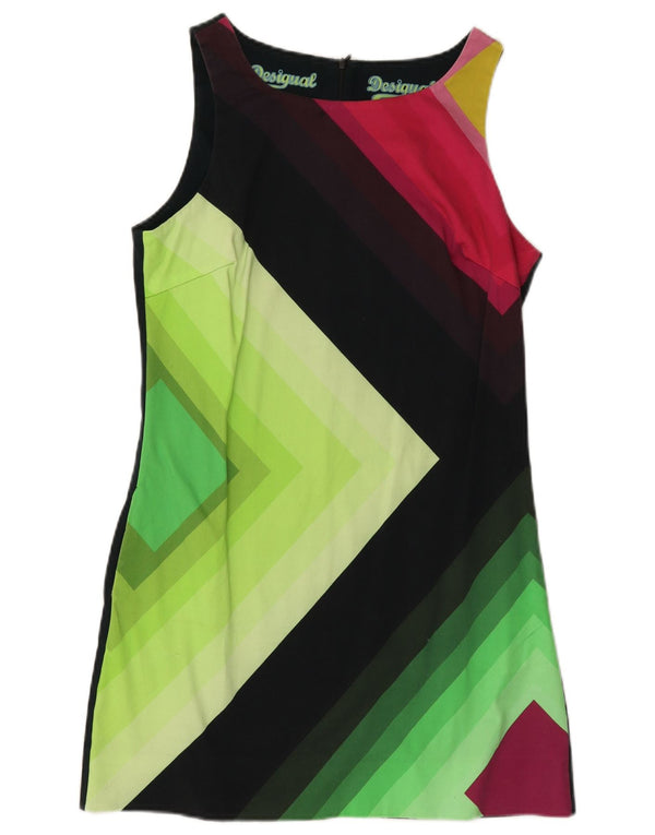 Desigual Womens Sleeveless Sheath Dress EU 42 Large Black Geometric