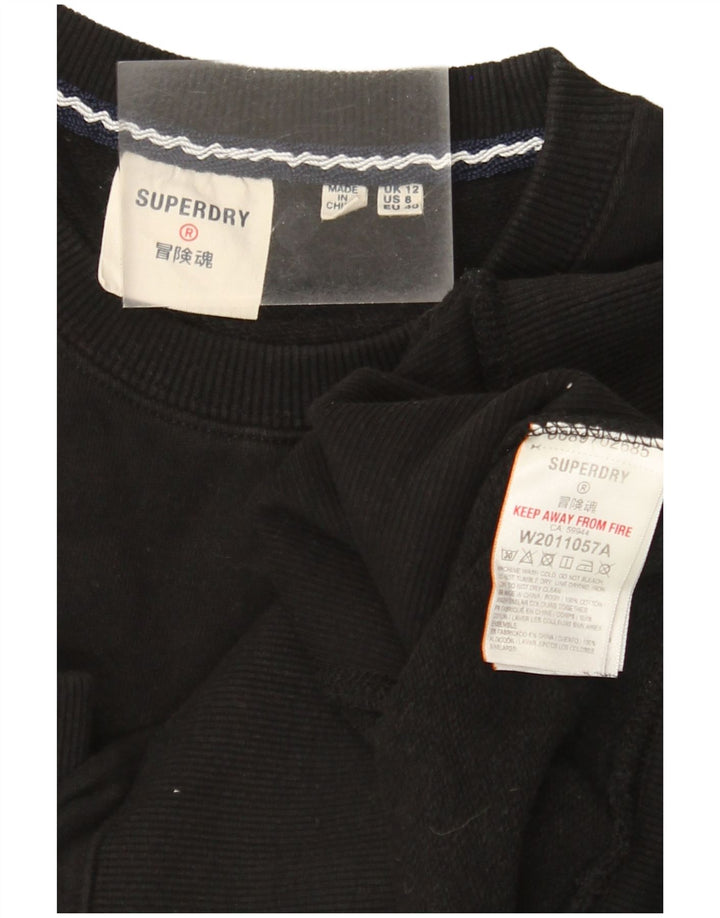 Superdry Graphic Sweatshirt Jumper UK 12 Medium Black Colourblock