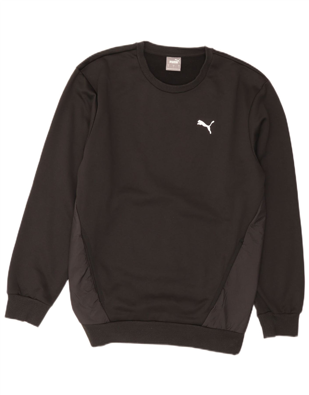 Puma Herre Sweatshirt Jumper Lille Sort Colourblock Bomuld