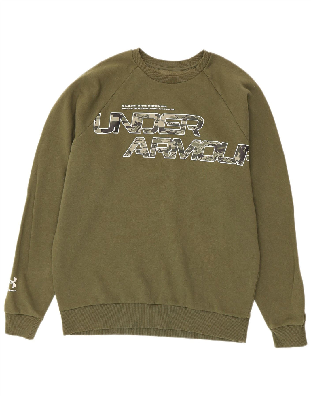 Under Armour Herre Grafisk Sweatshirt Jumper Medium Khaki Bomuld